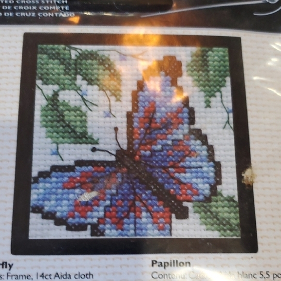 Bucilla Butterfly and Hydrangea Cross Stitch Kit - Picture 3 of 7